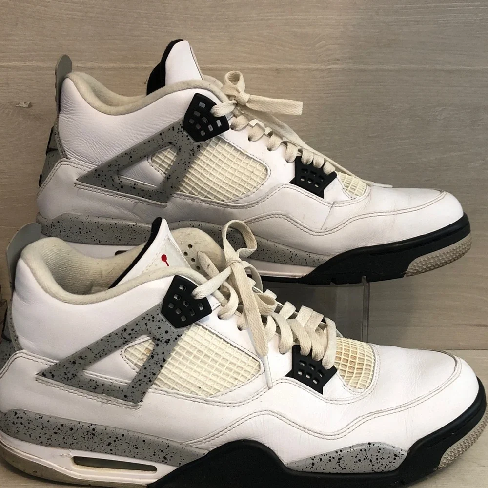 Nike Air Jordan 4 Retro White Cement Mens Size 15 Sneakers 840606-192 Pls Read